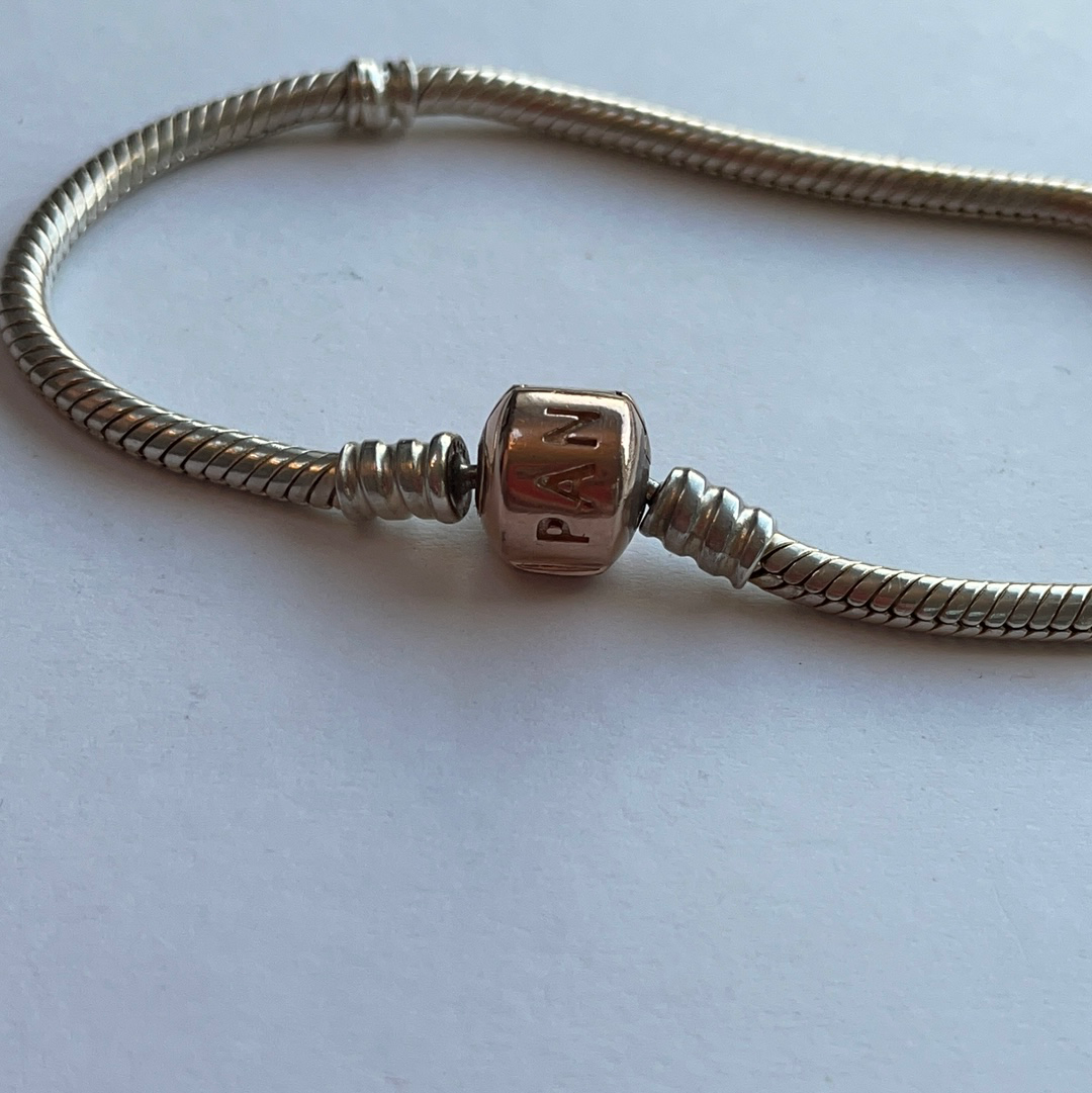 Genuine Pandora Rose Gold Clasp Snake Chain Bracelet Sizes