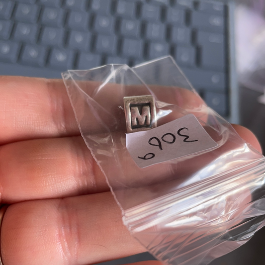 Genuine Pandora Vintage Letter M Triangular Charm