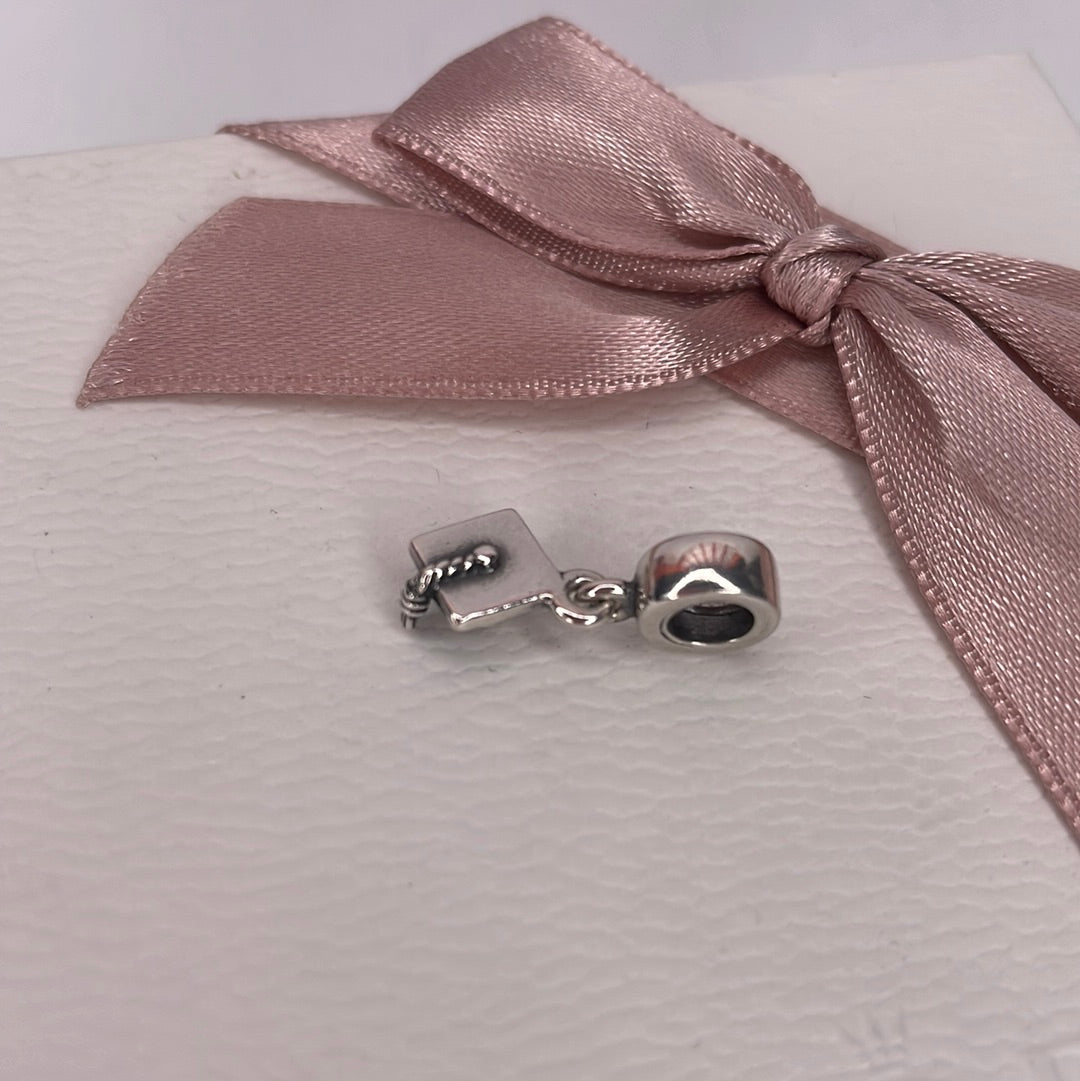 Genuine Pandora Graduation Hat Dangle Charm Degree