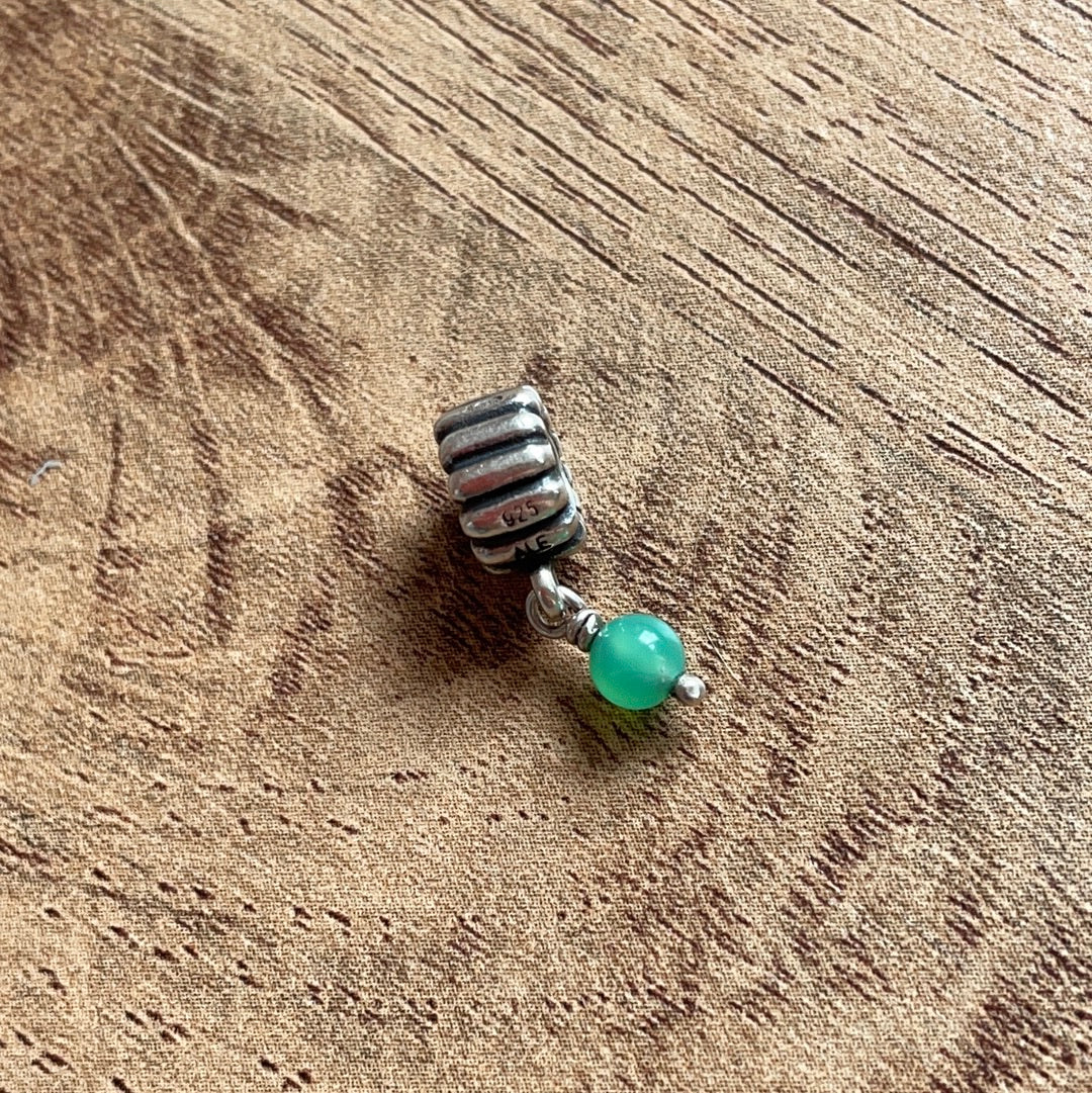 Genuine Pandora Luminous Light Green Birthstone Gemstone Dangle Charm
