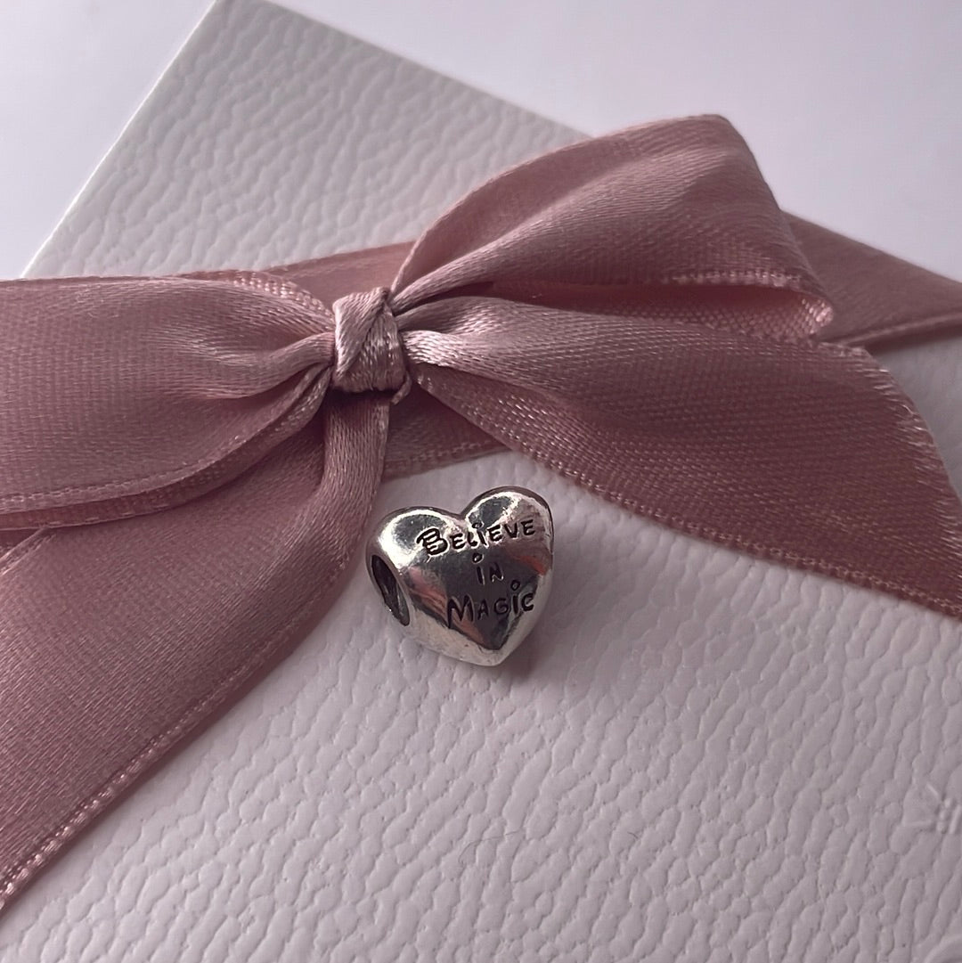 Genuine Pandora Disney Minnie and Mickey Heart 'Believe in Magic' Charm