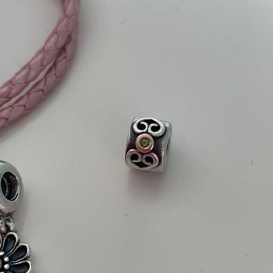 Genuine Pandora Two Tone Swirl Heart Clip colour Choice