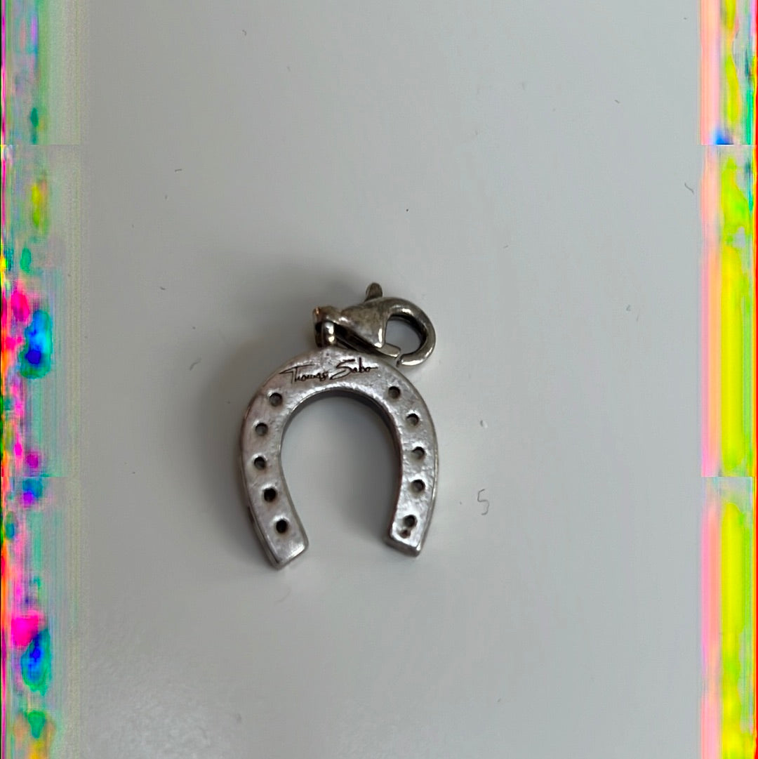Thomas Sabo Sterling Silver Large Pave Horseshoe Good Luck Wedding Clip Charm