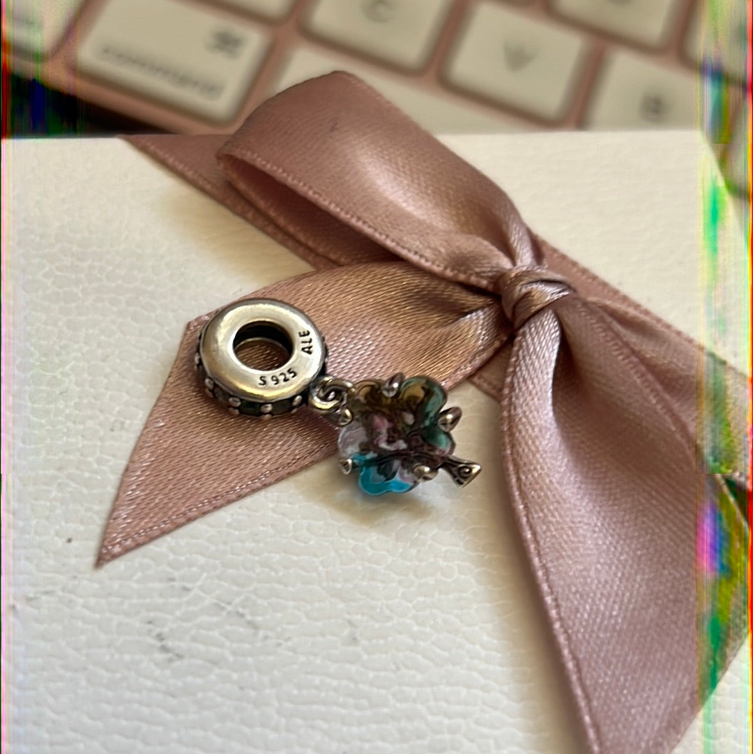 Genuine Pandora Family Tree Rainbow Murano Dangle Charm