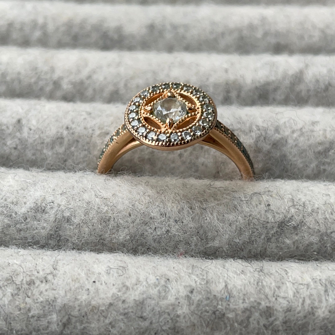 Genuine Pandora Rose Gold Statement Pave Vintage Allure Ring Size 54