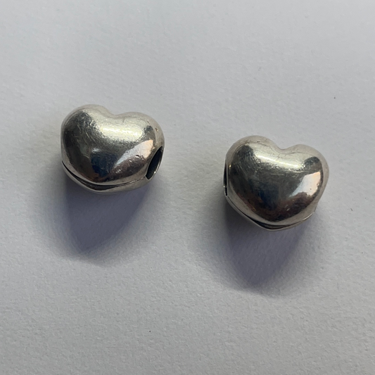 Genuine Pandora Plain Silver Heart Clips Clip