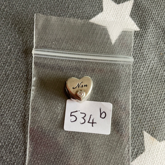Genuine Pandora Nan Nanny Grandma Heart Charm