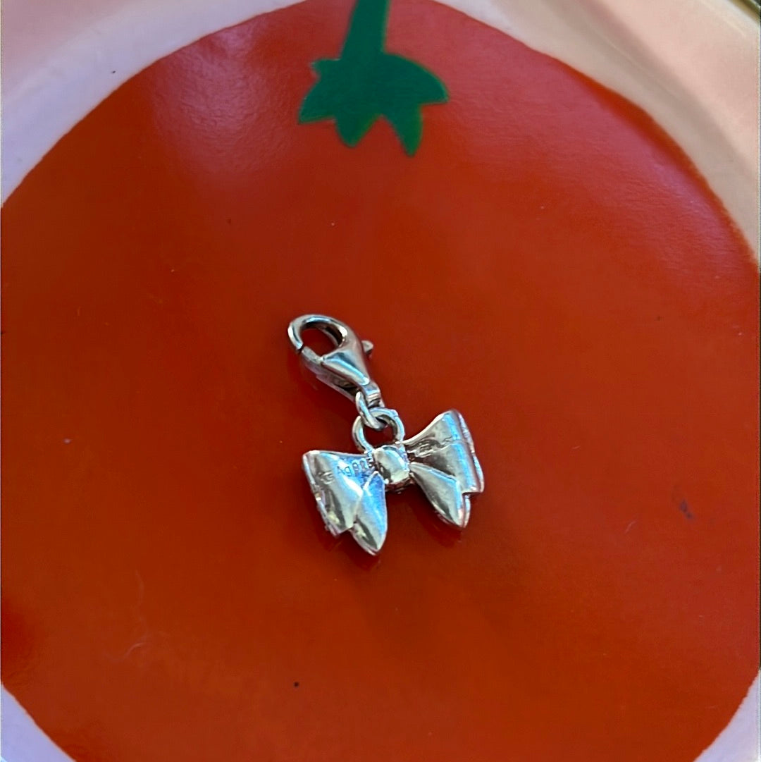 Genuine Thomas Sabo Sterling Silver Dangle Clip Pave Bow Charm