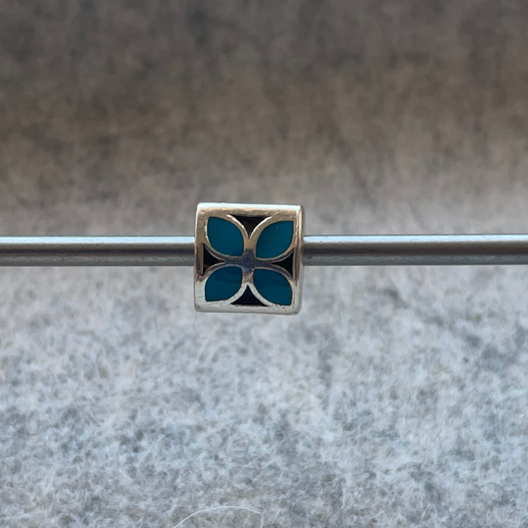 Genuine Pandora Pale Blue Enamel Flower Charm
