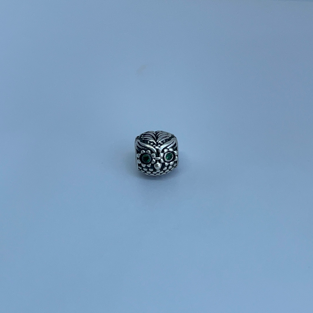 Genuine Pandora Wise Owl Charm with CZ eyes