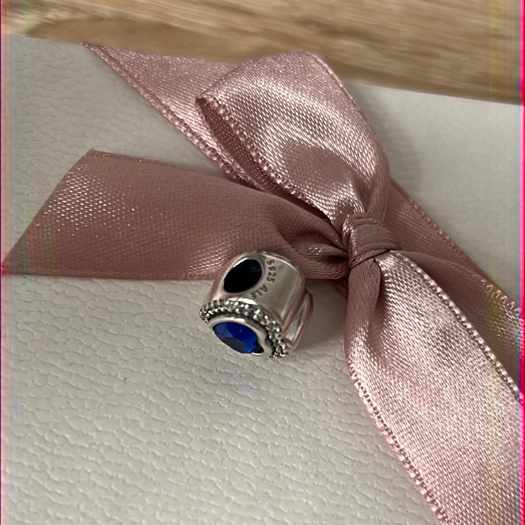 Genuine Pandora Beautiful Blue Sparkling Heart Charm