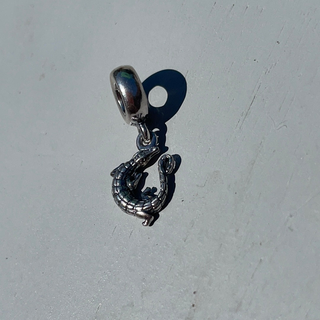 Genuine Pandora Crocodile Dangle Charm Horoscope Rare