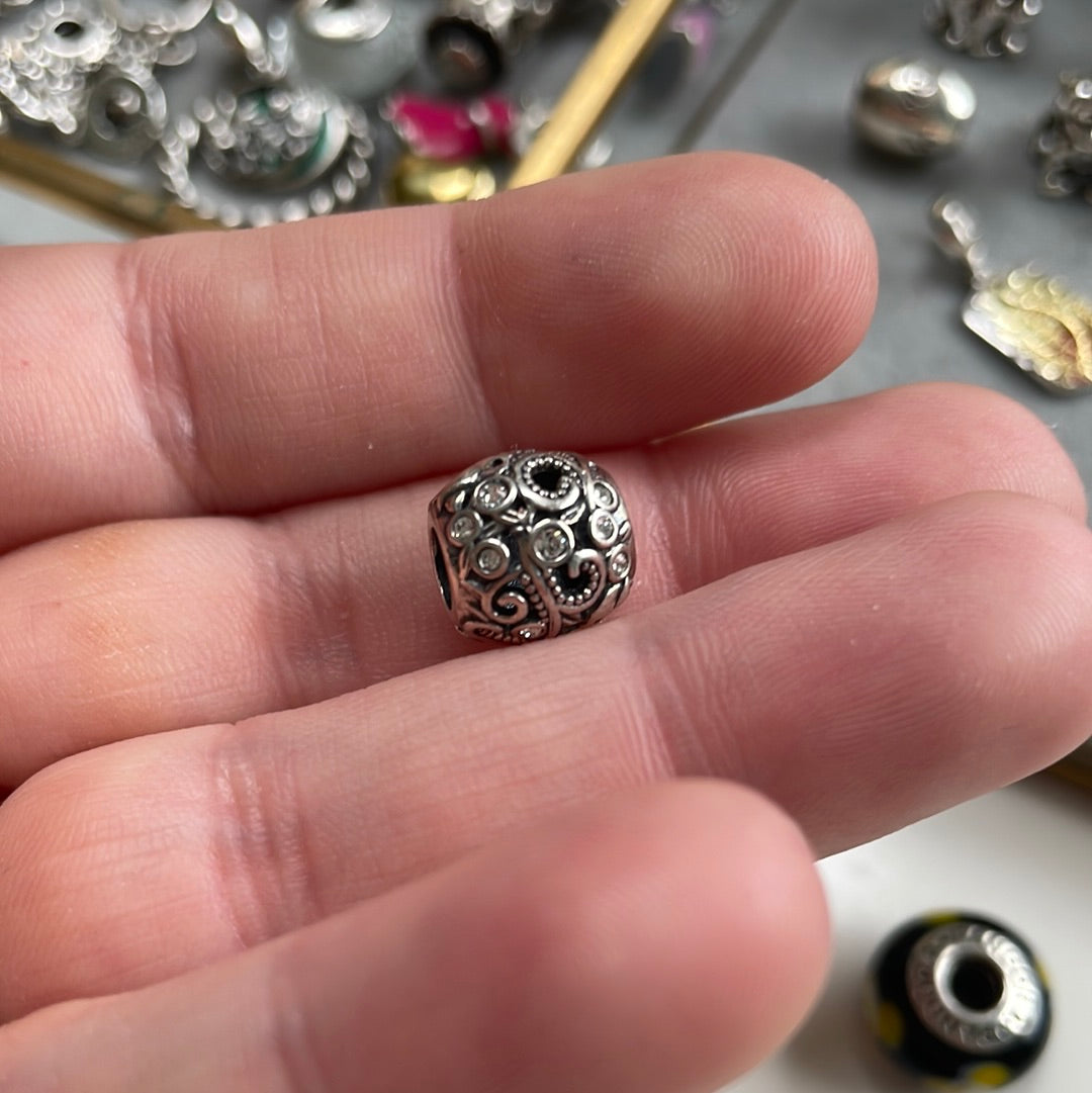 Genuine Chamilia Swirl and Dove of Peace Charm