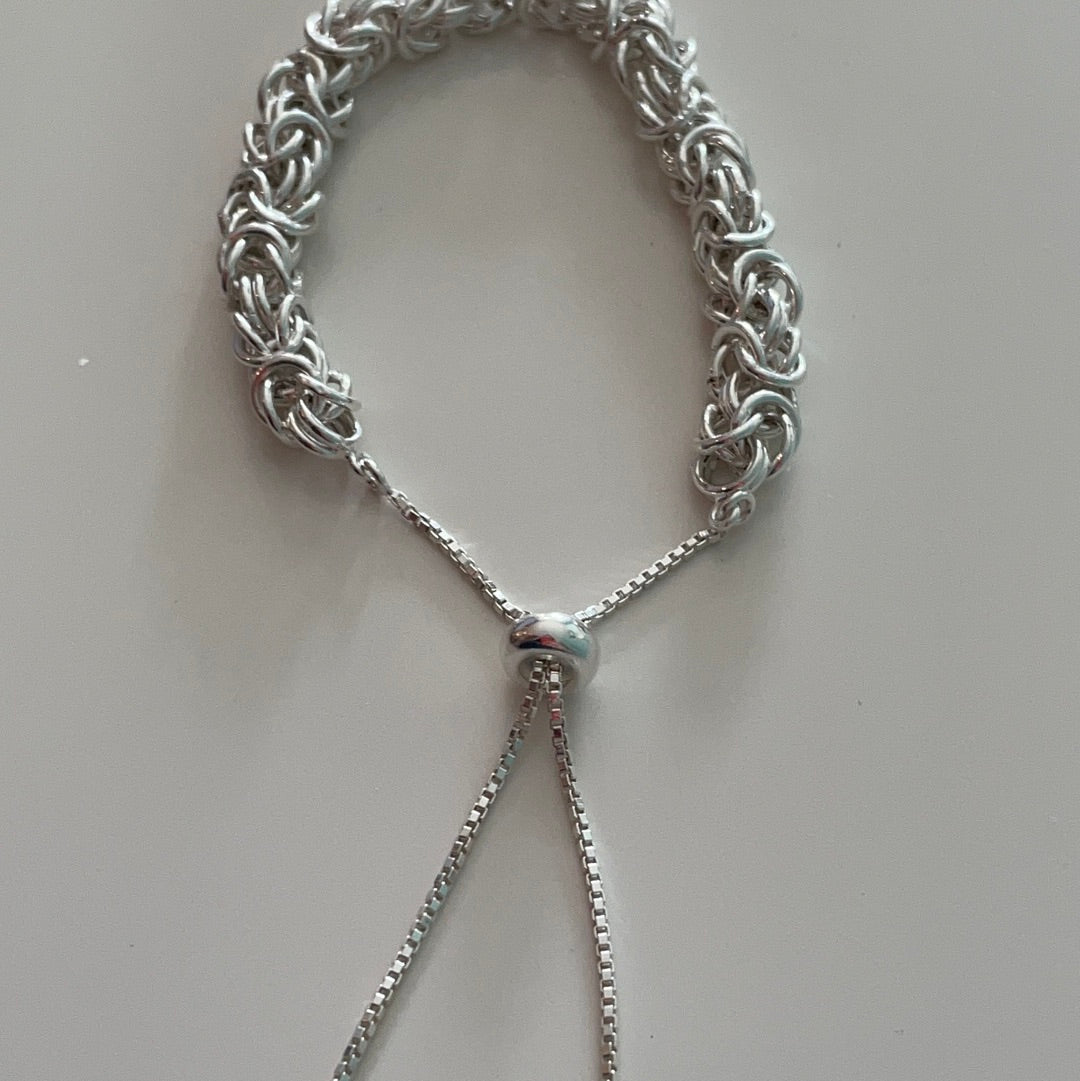 Sterling Silver Slider Bracelet Adjustable
