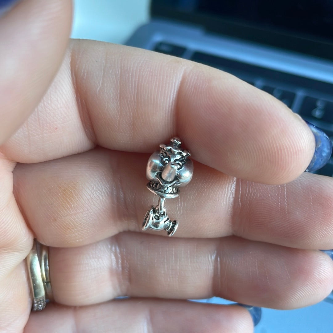 Genuine Chamilia Disney Dangle Mrs Potts Teapot Charm Beauty and the Beast
