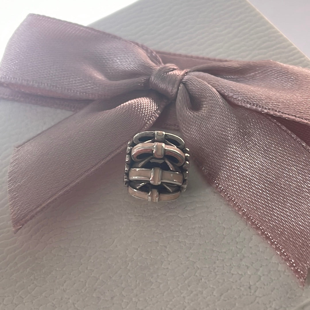 Genuine Pandora Bow Pink Enamel Ball Charm