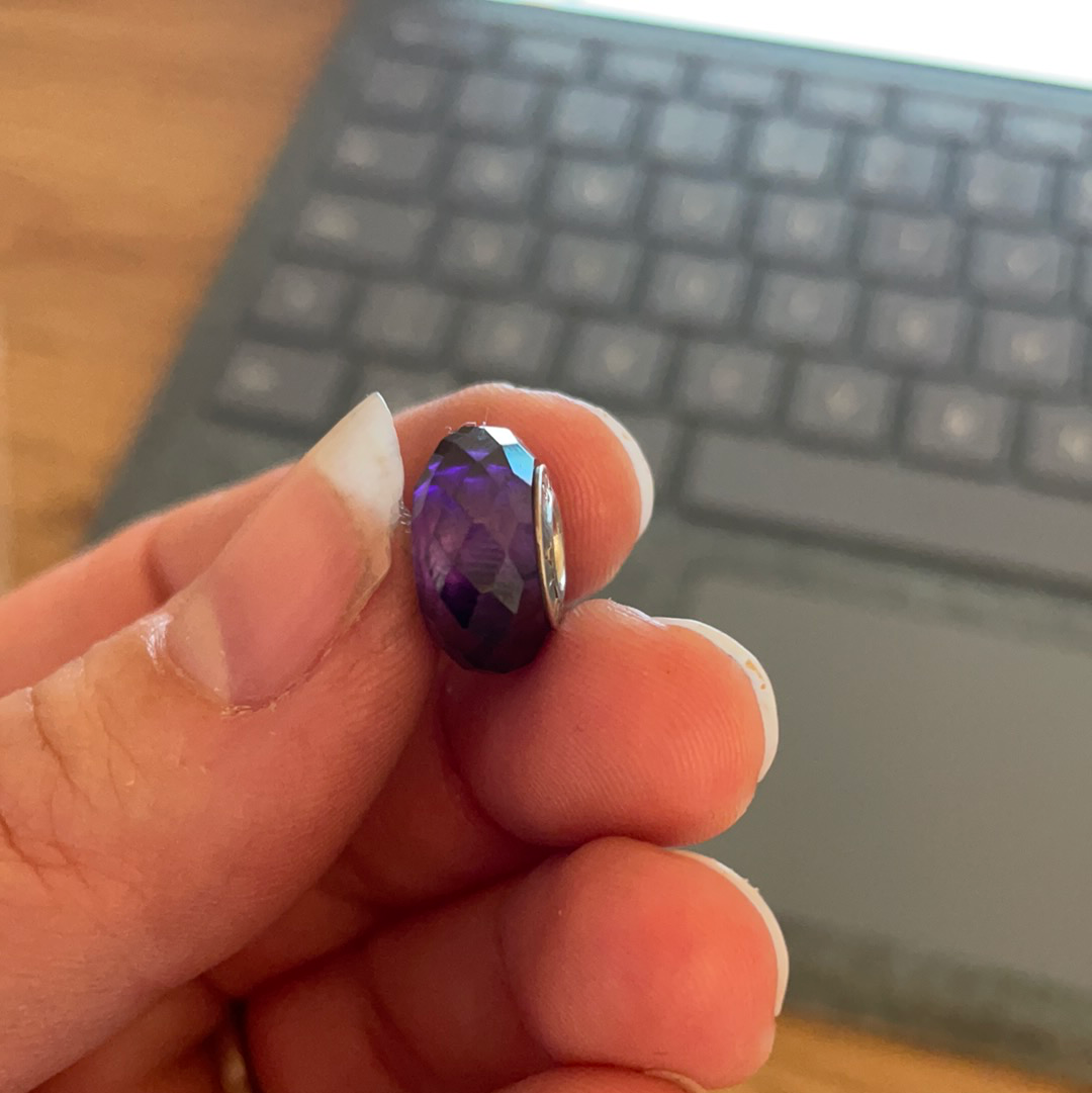 Genuine Chamilia Purple Faceted Murano Charm