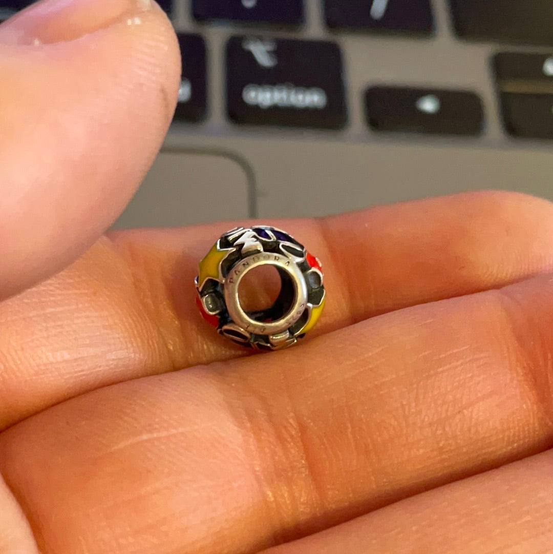 Genuine Pandora Disney Parks Exclusive Enamel Mickey Mania Openwork Charm