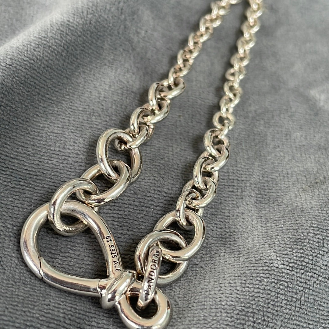 Genuine Pandora Chunky Knot Chain Bracelet Clip Clasp 20cm