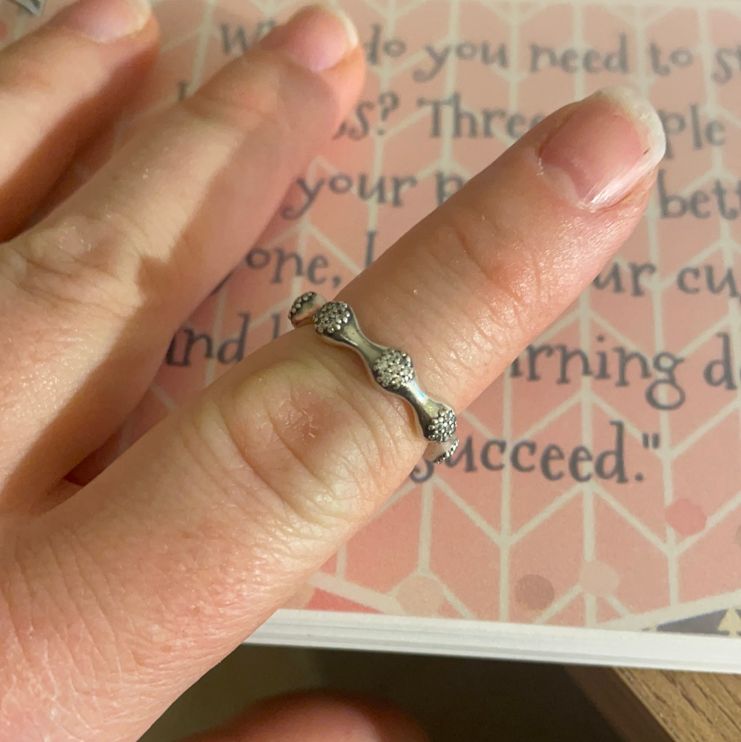 Genuine Pandora Silver Love Pod Pave Sparkle Ring Size 5