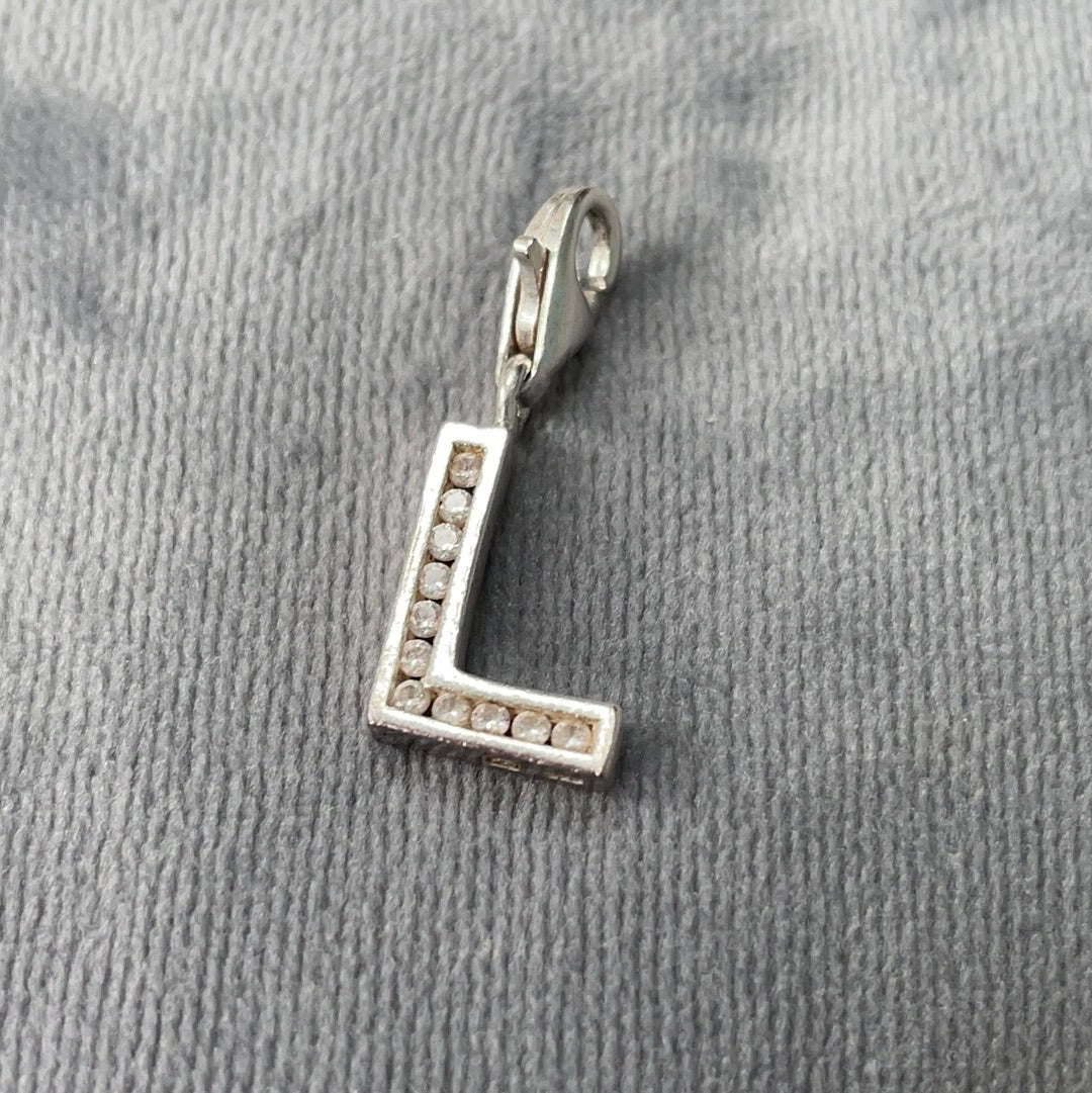 Genuine Thomas Sabo Pave Letter L Dangle Clip Charm