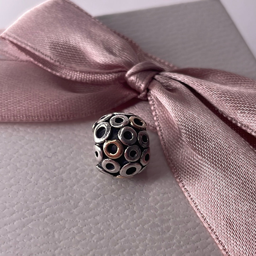 Genuine Pandora Oh My Dot Two Tone Charm Gold