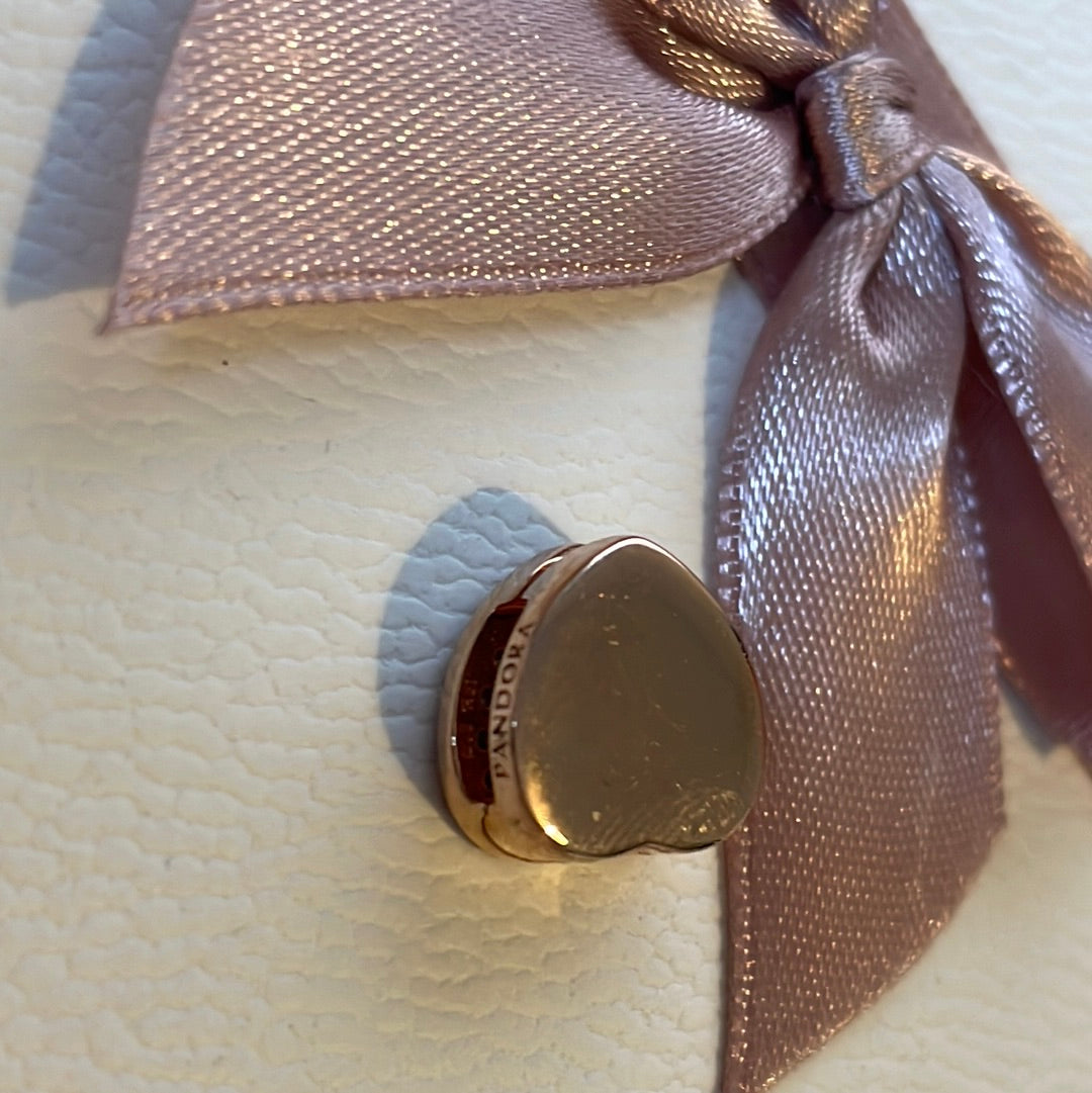 Genuine Pandora Reflexions Rose Gold Pave Heart Clip Charm