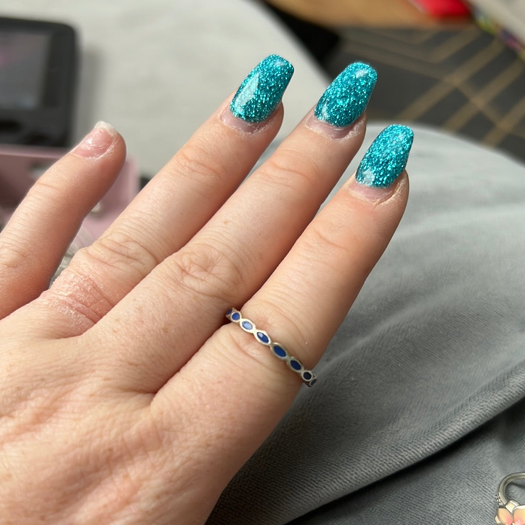 Pandora Purple Purple/ Blue Enamel Geometric Shape Ring