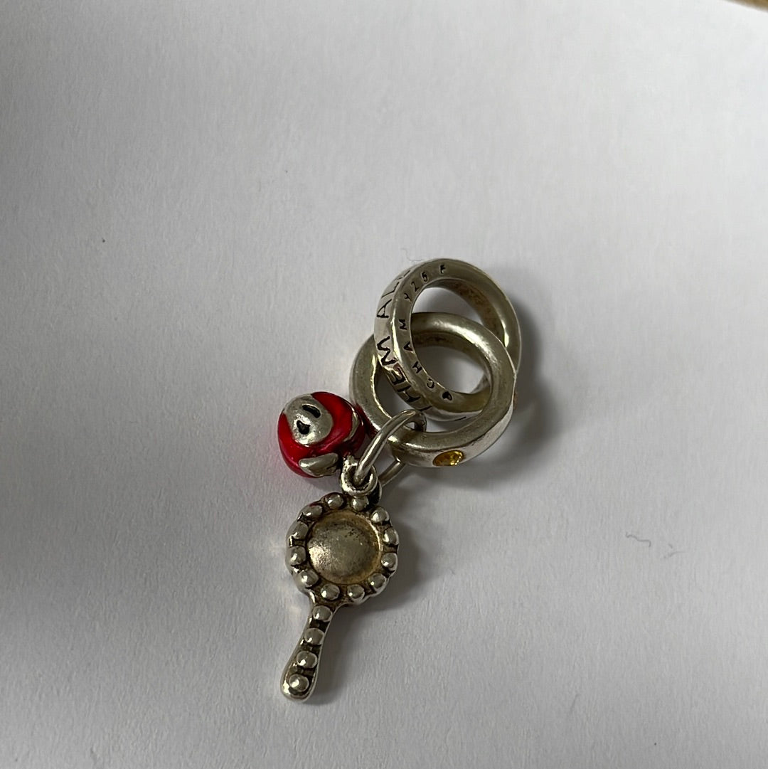 Genuine Chamilia Disney Snow White Apple and Mirror Dangle Charm