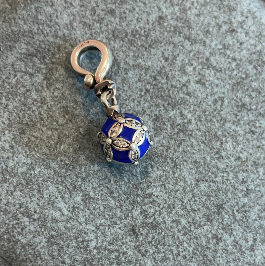 Genuine Pandora Blue Ornament Limited Edition 2019 Merry Christmas Bauble Dangle