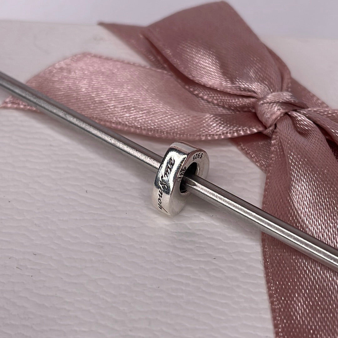 Genuine Pandora You & Me Spacers Love Heart Shaped With Small Pink CZ