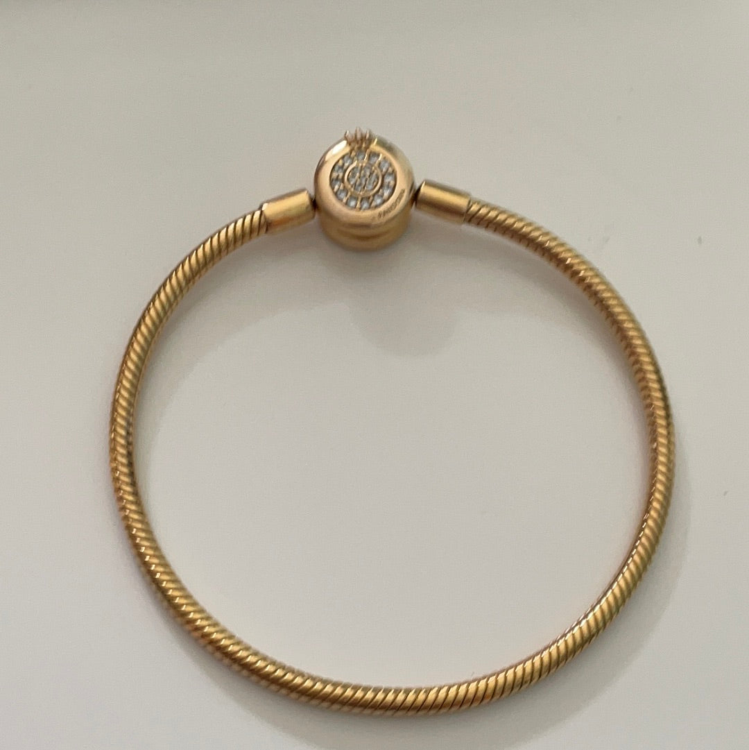 Genuine Pandora Moments Shine Bracelet 17cm Crown Pave Clasp