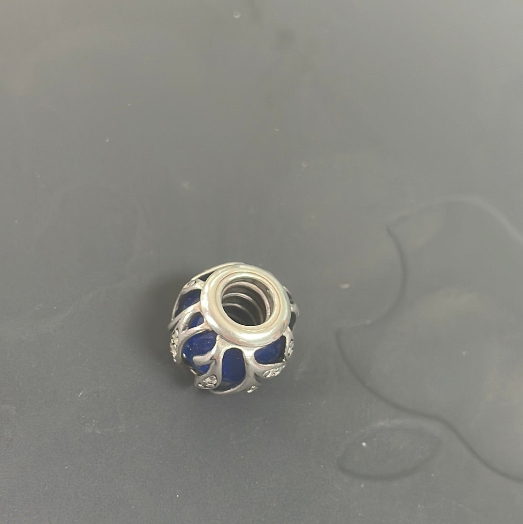 Genuine Pandora Encased In Leaves Blue sold as one