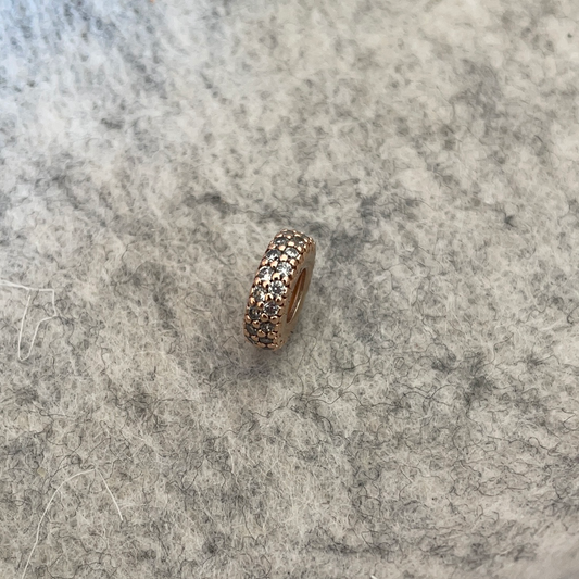 Genuine Pandora Pave Rose Gold Spacers Charm