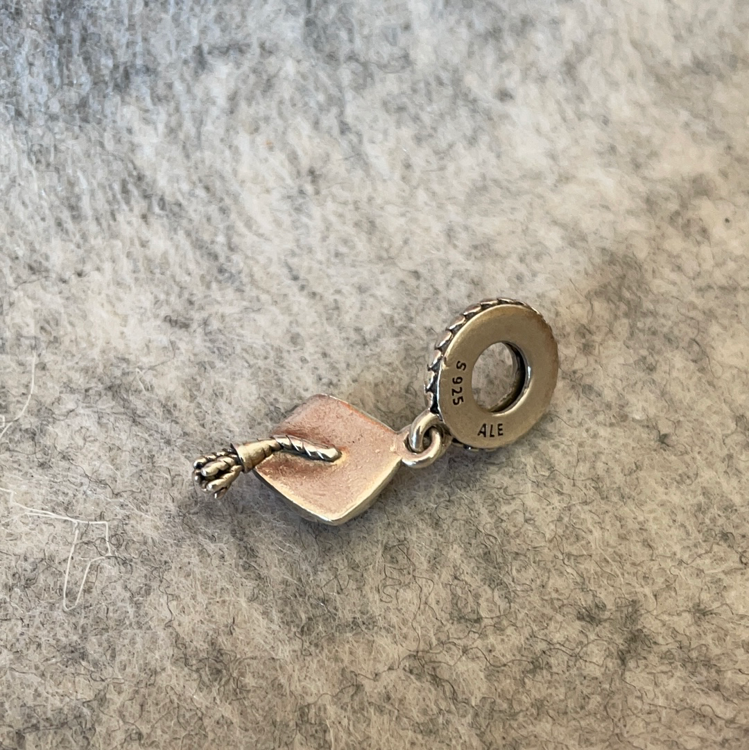 Genuine Pandora Graduation Hat Dangle Charm Degree