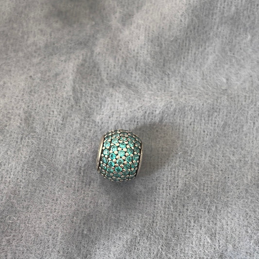 Genuine Pandora Teal Pave Ball Sparkle Charm