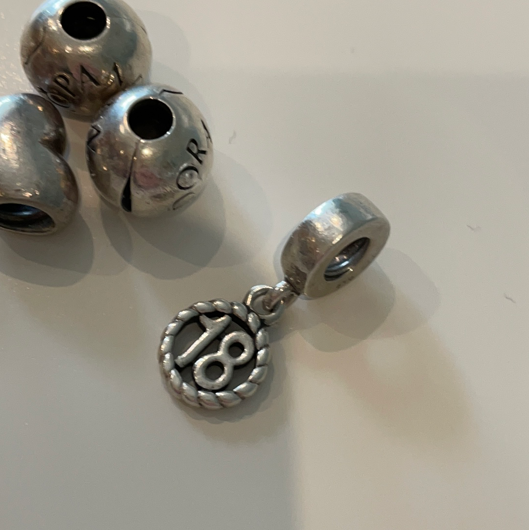 Genuine Pandora 18th 18 Birthday Dangle Charm