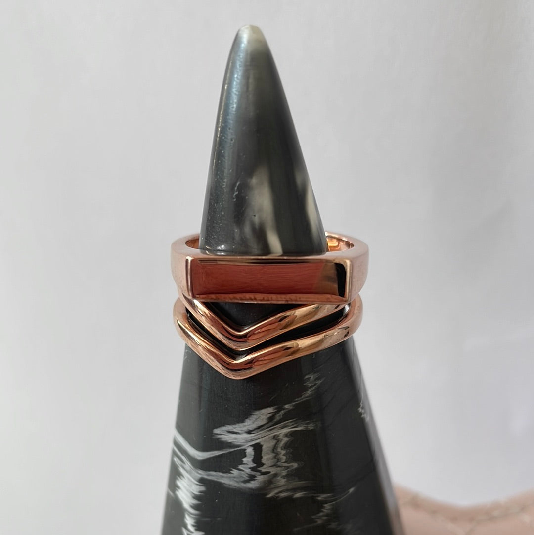 Sterling Silver Rose Gold Large Chunky Signet Ring Size 60