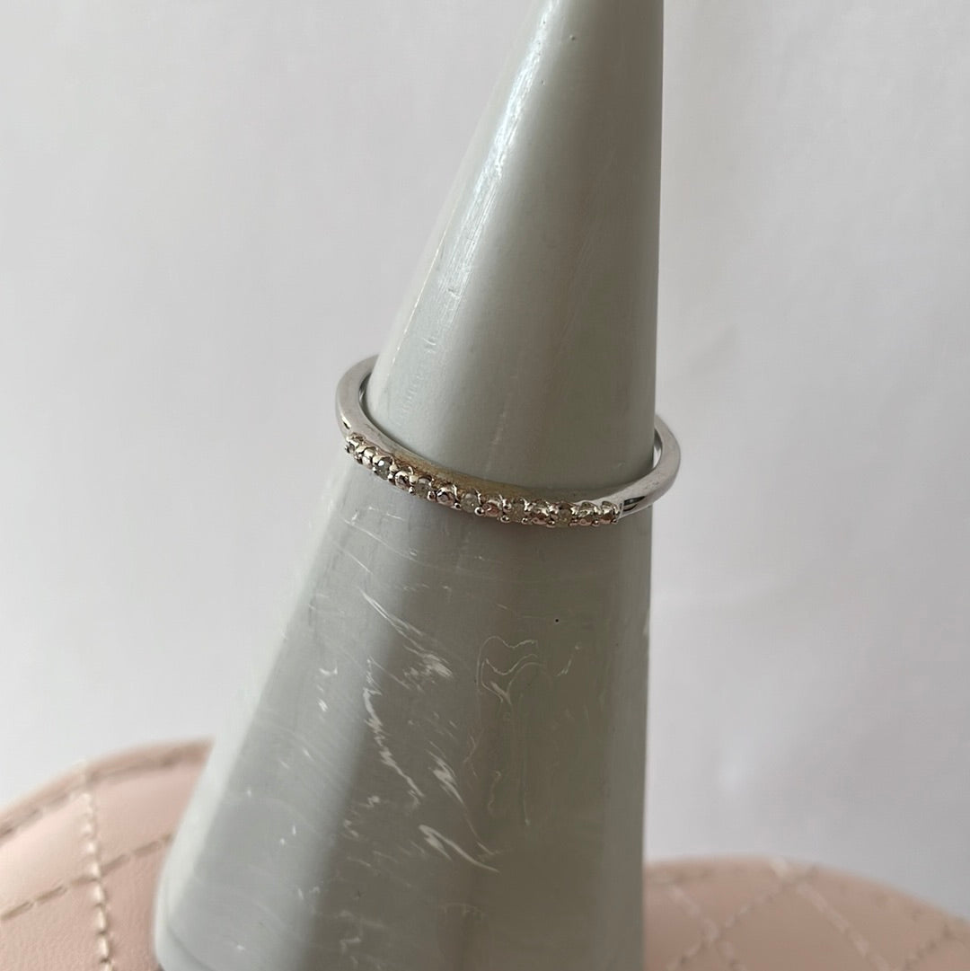 Sterling Silver Pave Line Sparkle Ring Various Sizes