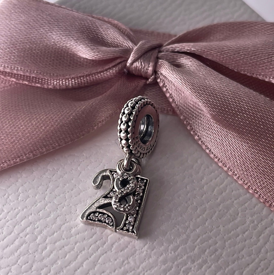Genuine Pandora 21st Birthday Charm Pave Sparkle