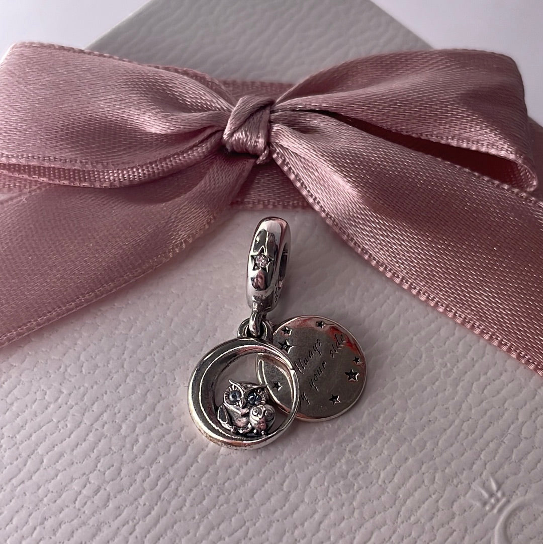 Genuine Pandora Always By Your Side Owl and Baby Dangle