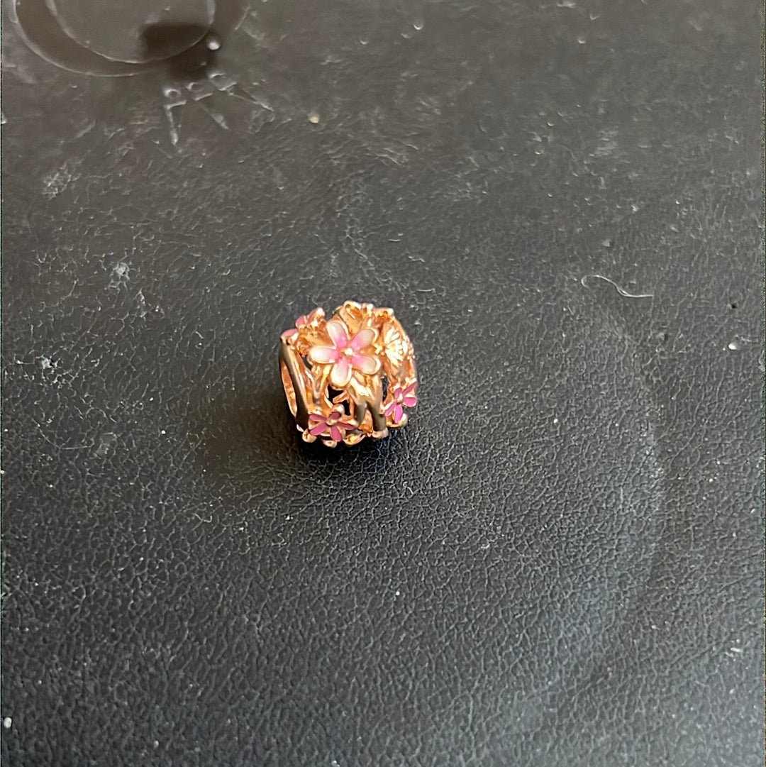 Genuine Pandora Rose Gold Enamel Flower Daisy Openwork Ladybird Bee Charm