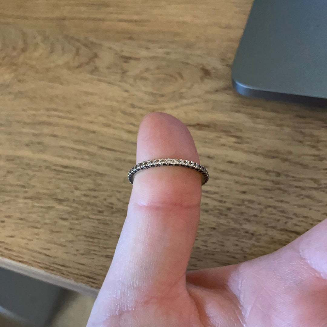 Genuine Pave Sparkle Band Ring Stacker Ring Size 60