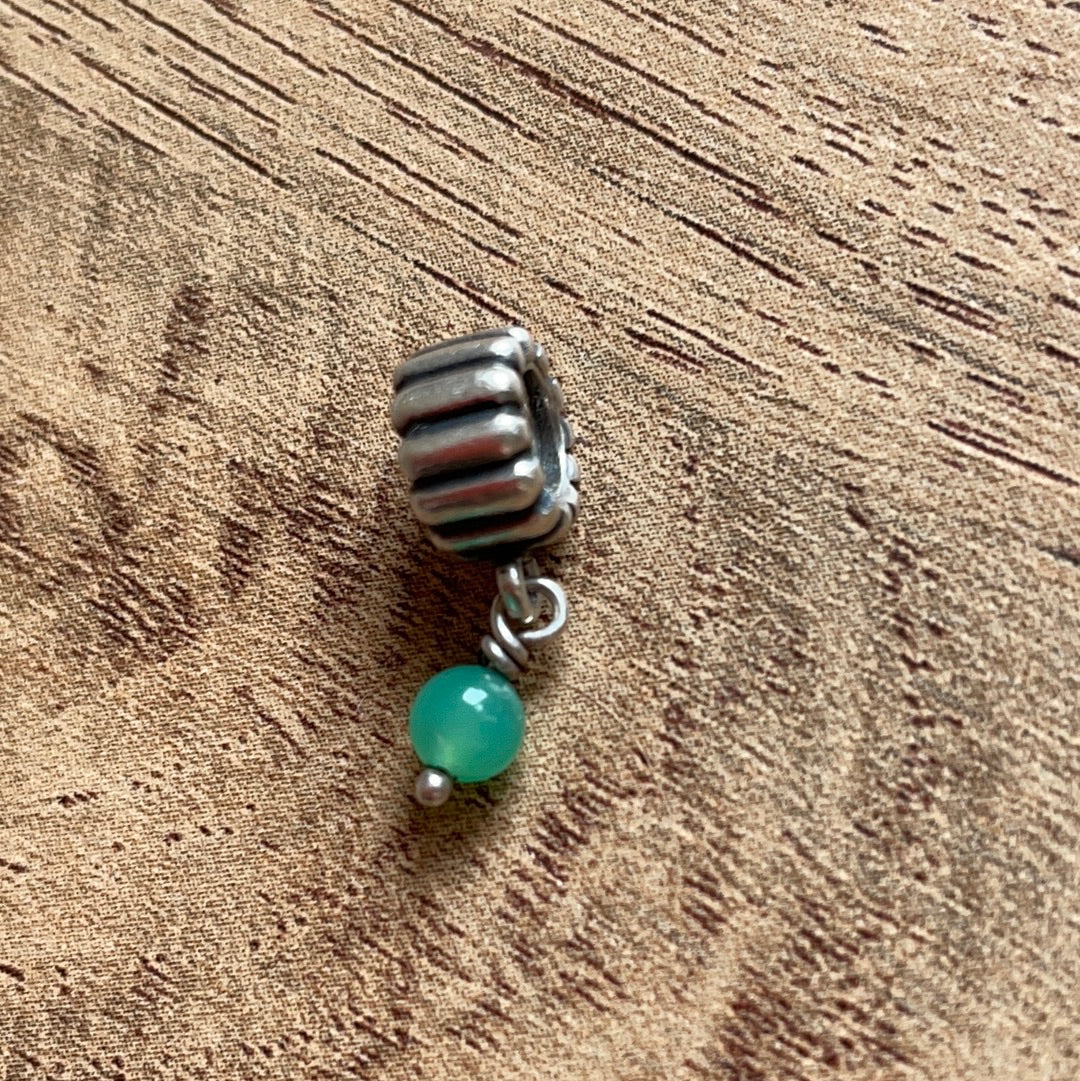 Genuine Pandora Luminous Light Green Birthstone Gemstone Dangle Charm
