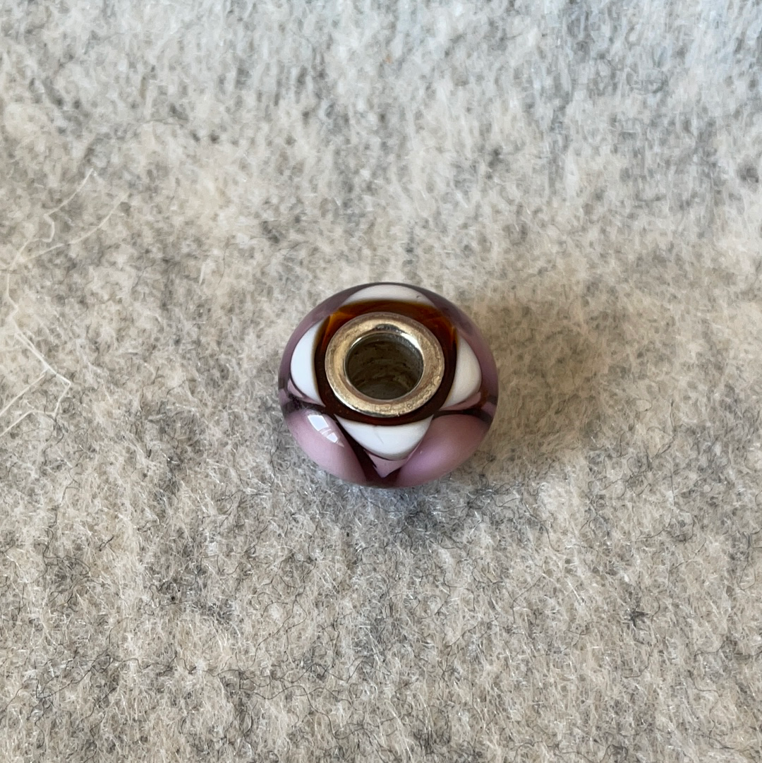 Genuine Chamilia Pink and Purple Tirangle Murano Charm