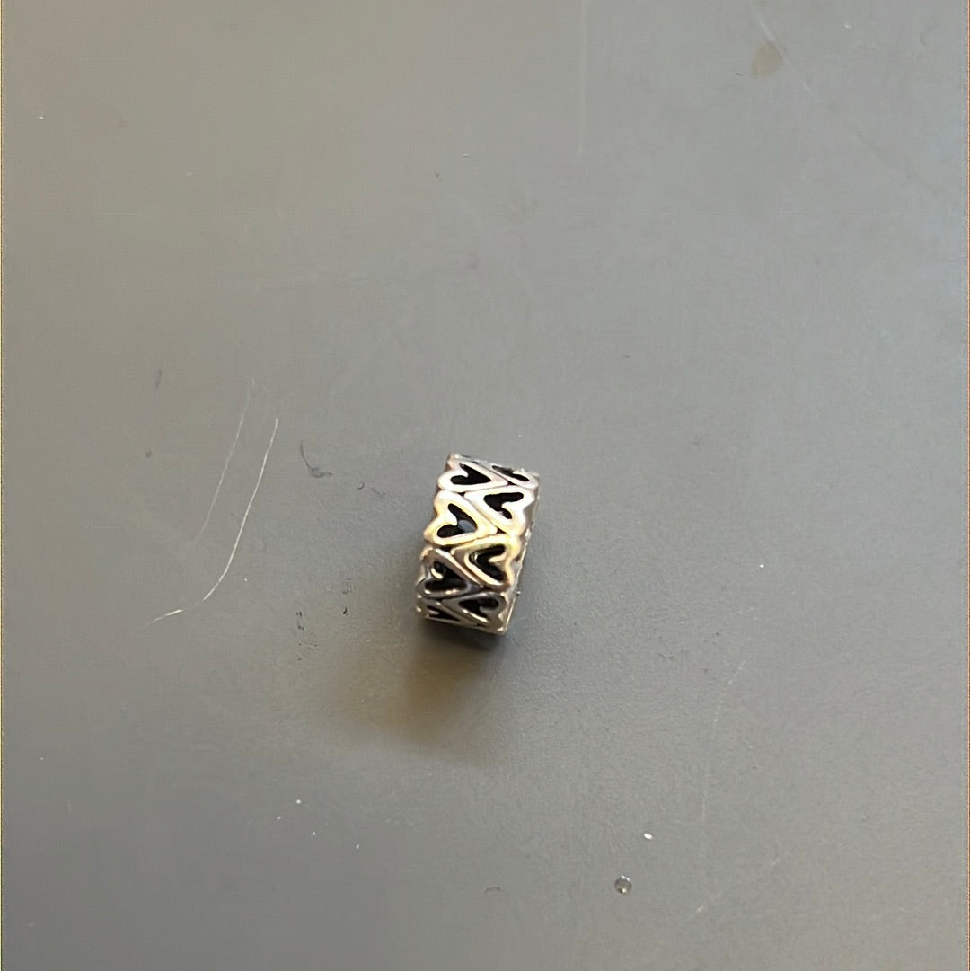 Genuine Pandora Hand Drawn Heart Openwork Spacer Charm