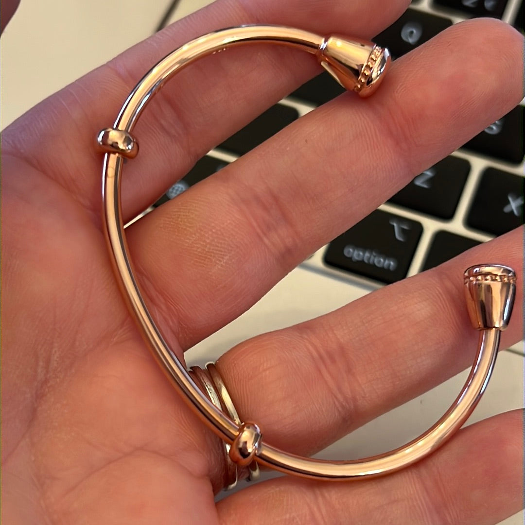Genuine Links of London Rose Gold Vermeil Medium Cuff Bracelet 18cm BN