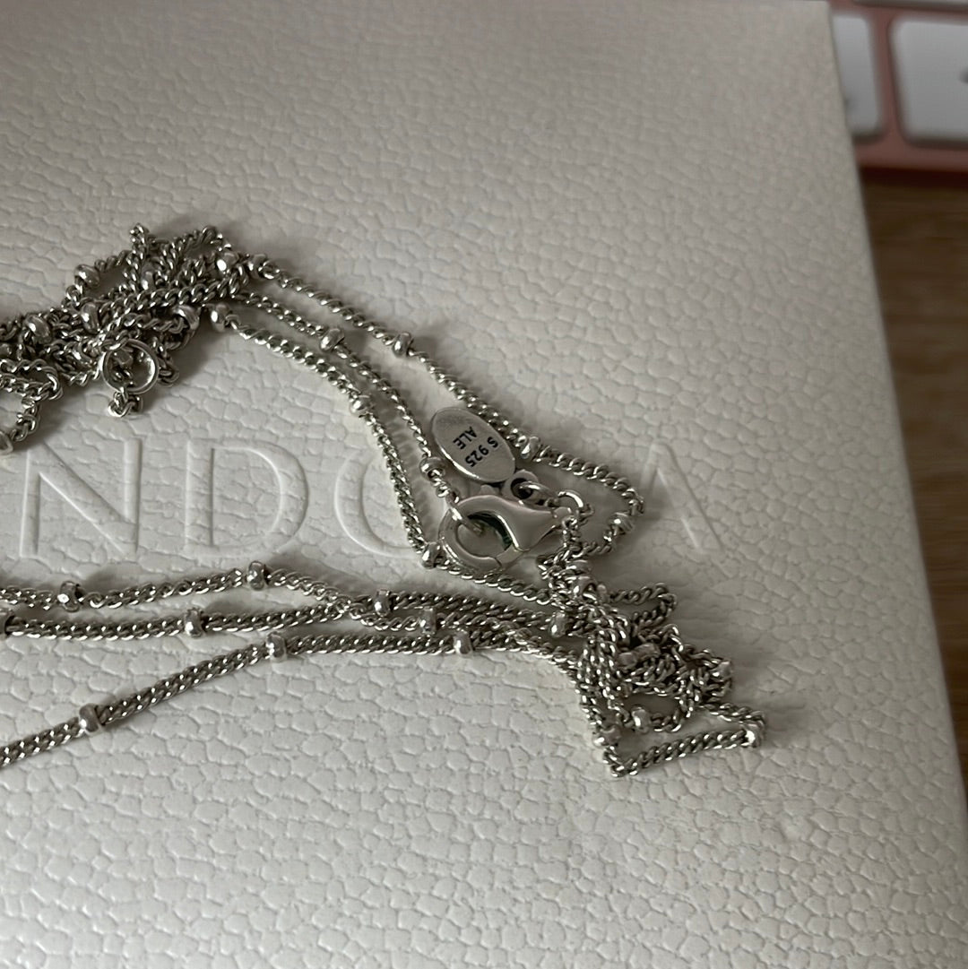 Genuine Pandora Beaded Chain Beaded Retired Necklace 65cm