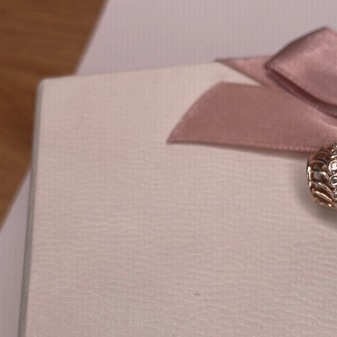 Genuine Pandora Rose Gold Openwork Wishbone CZ Charm