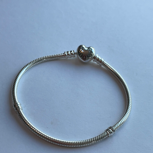 Genuine Pandora Heart Clasp Snake Chain Bracelet Various Sizes